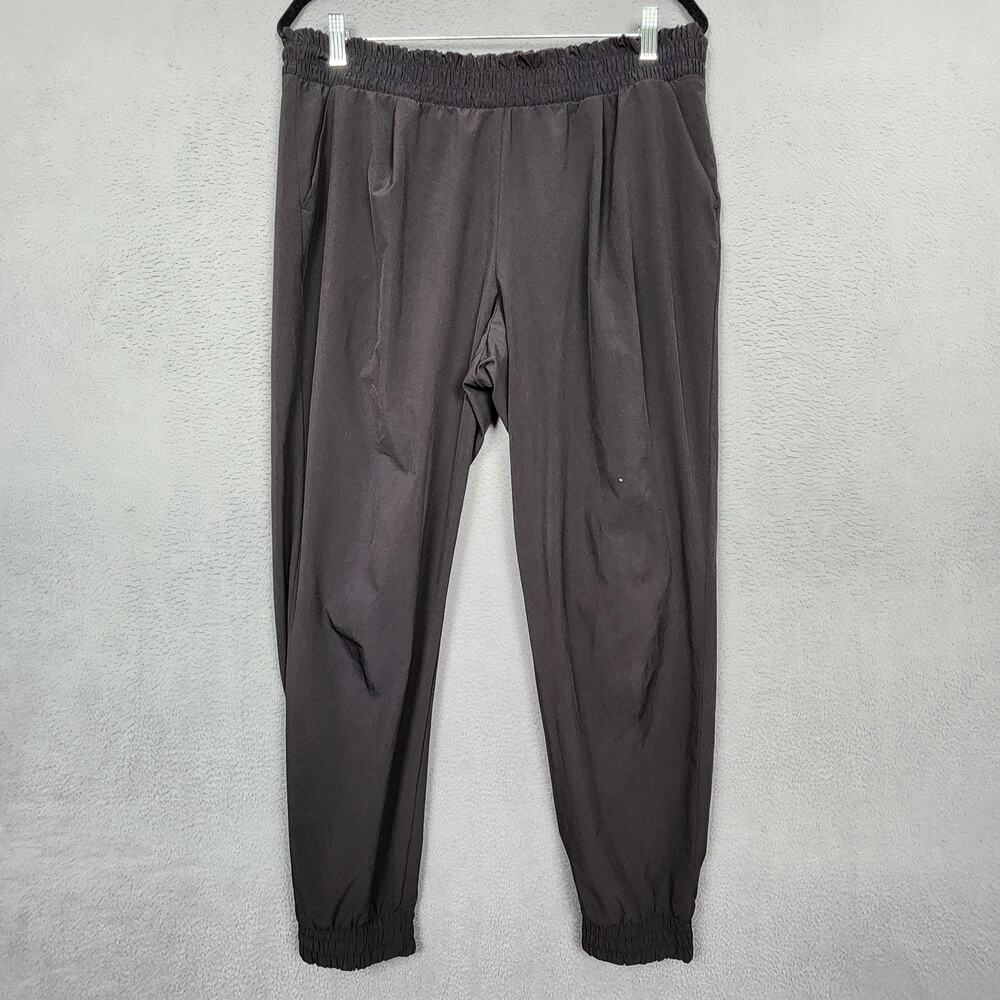 Athleta Aliso Jogger Pants Womens 16 Black Elastic Cuffed Ankle Lightweight